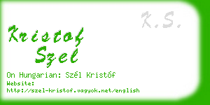 kristof szel business card